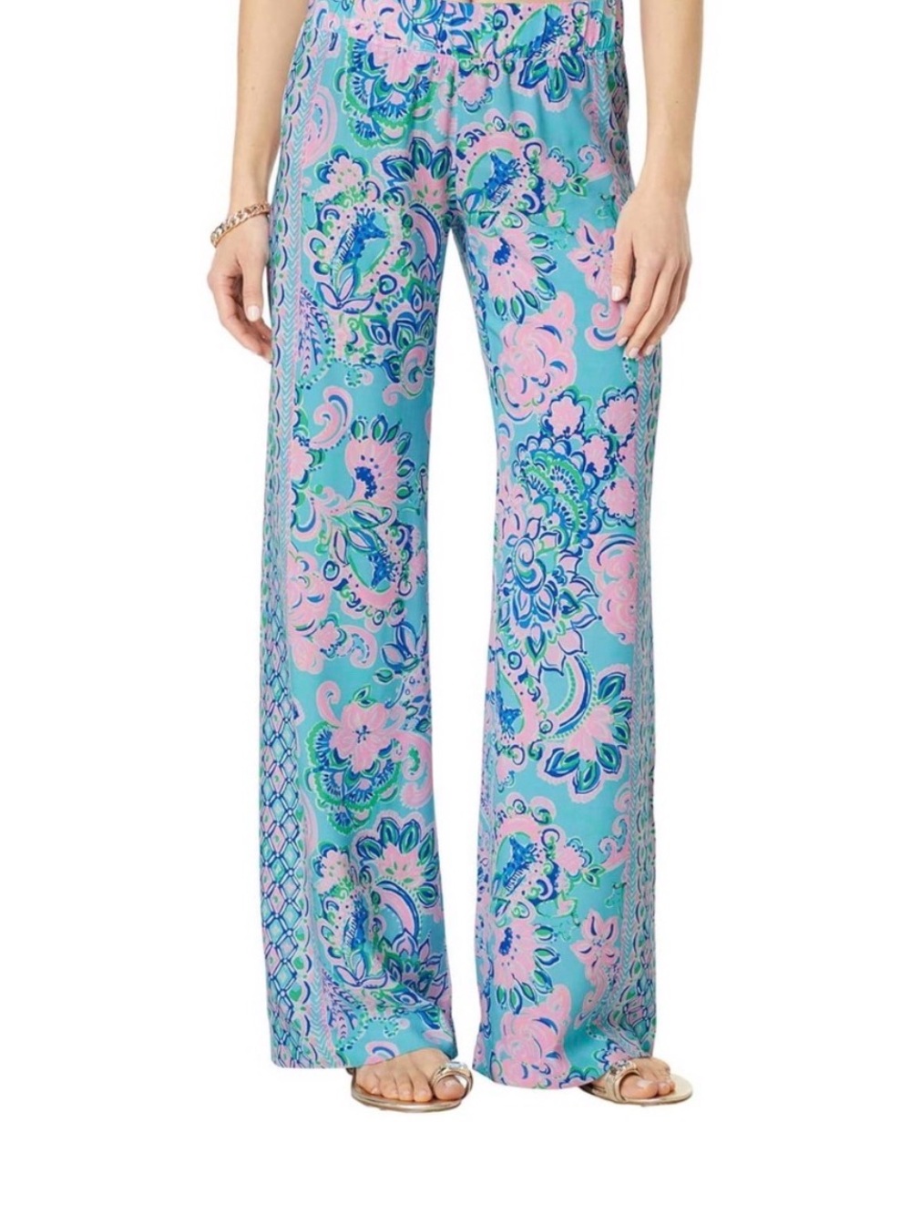 Lilly Pulitzer Blue Horizon Jungle Sunrise Bal Harbour Palazzo Pants